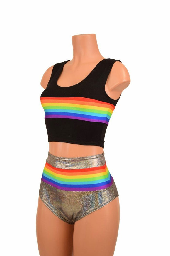 Retro Rainbow Crop Tank & Siren Set - Coquetry Clothing