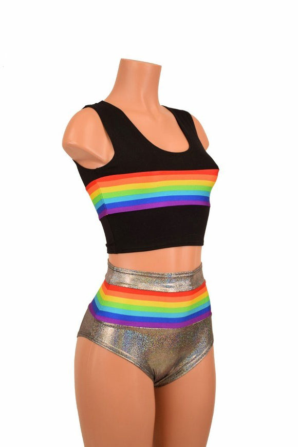 Retro Rainbow Crop Tank & Siren Set - Coquetry Clothing