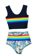 Retro Rainbow Crop Tank & Siren Set - 2