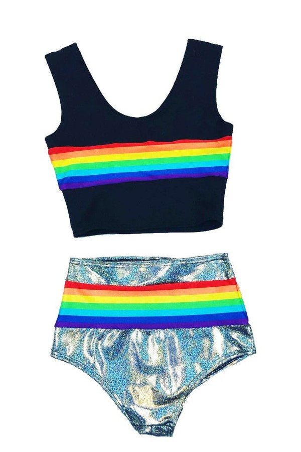 Retro Rainbow Crop Tank & Siren Set - 2