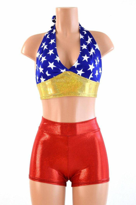 Retro Super Hero Halter & Shorts Set - Coquetry Clothing
