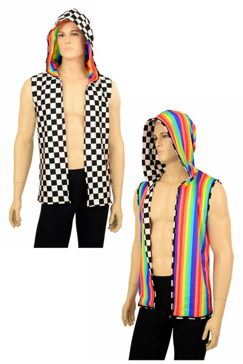Mens Reversible Hooded Vest - Coquetry Clothing