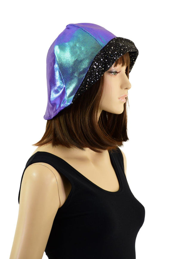 Reversible Bucket Hat in Moonstone and Star Noir - Coquetry Clothing