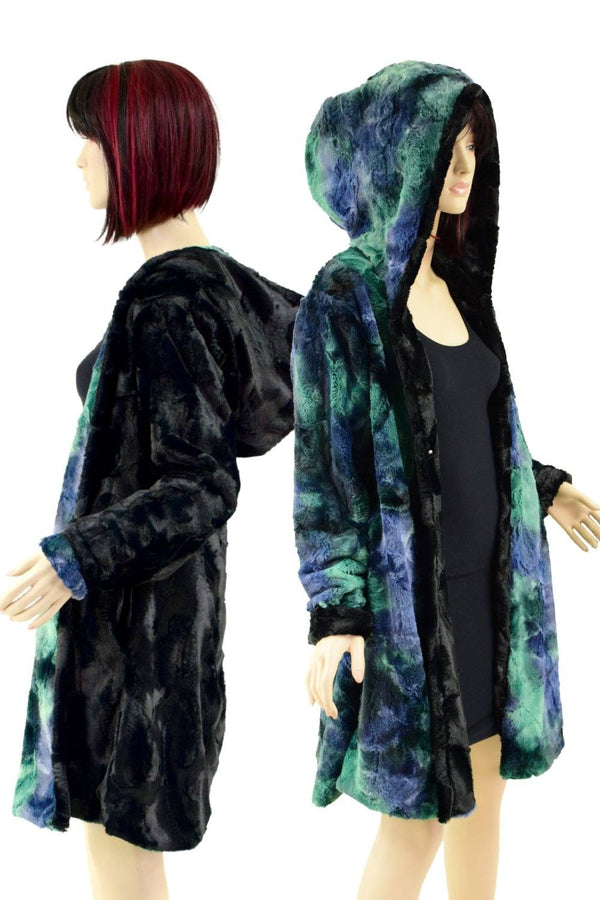 XL Ready to Ship Reversible Double Minky A Line Coat - 1