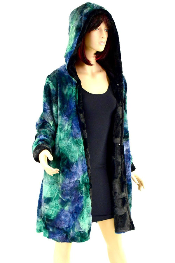 XL Ready to Ship Reversible Double Minky A Line Coat - 5