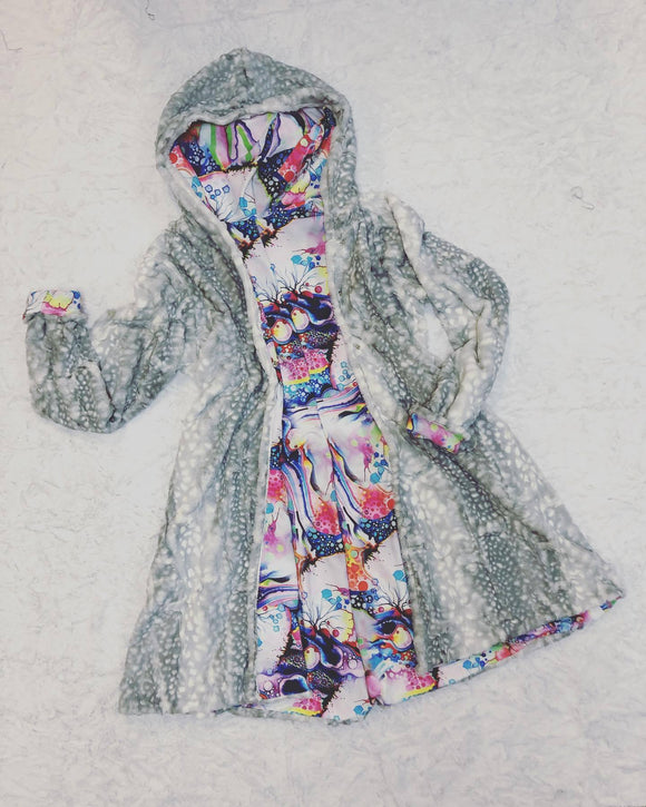 Reversible Minky A Line Coat - Coquetry Clothing
