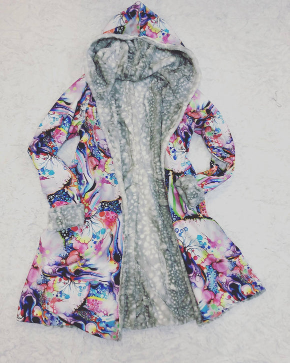 Reversible Minky A Line Coat - Coquetry Clothing