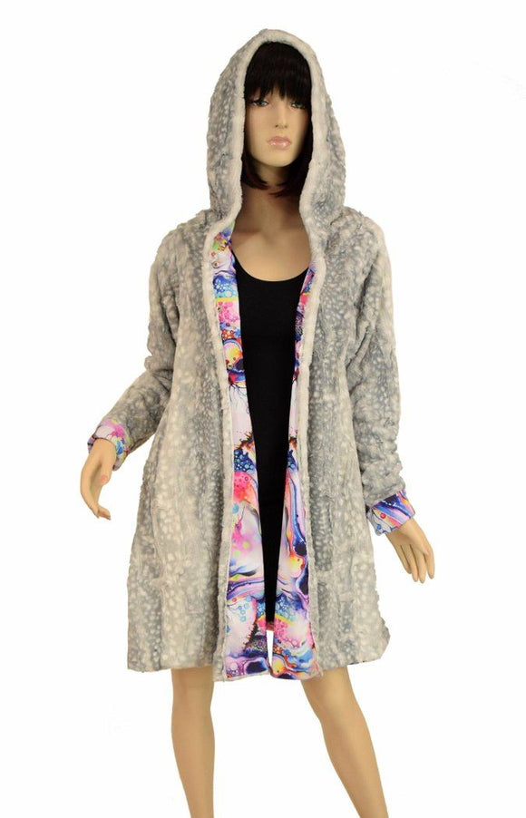 Reversible Minky A Line Coat - Coquetry Clothing