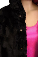 Reversible Minky A Line Coat with Kitty Ears - Coquetry Clothing
