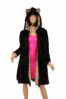Reversible Minky A Line Coat with Kitty Ears - Coquetry Clothing