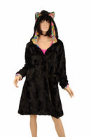 Reversible Minky A Line Coat with Kitty Ears - Coquetry Clothing