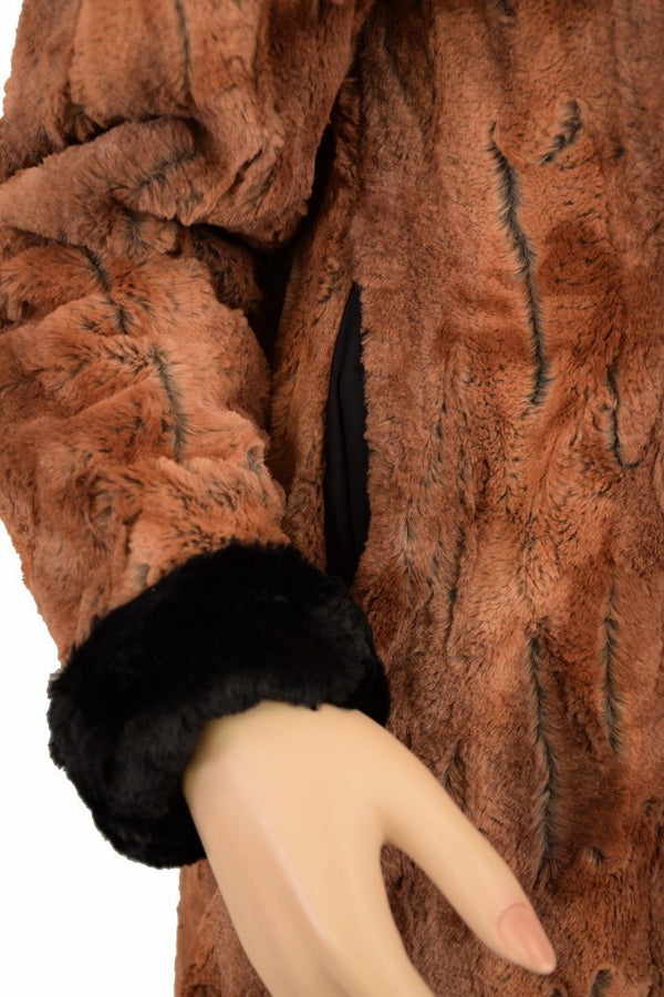 Reversible Minky A Line Coat with Kitty Ears - 10