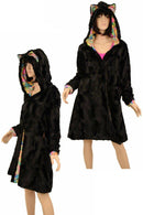 Reversible Minky A Line Coat with Kitty Ears - Coquetry Clothing