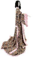 Reversible Minky Faux Fur Puddle Train Robe with Belt - 8