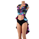 Reversible Tuxedo Tail Sleeveless Zipper Front Crop Jacket - Coquetry Clothing