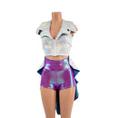 Reversible Tuxedo Tail Sleeveless Zipper Front Crop Jacket - Coquetry Clothing