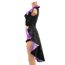 Reversible Tuxedo Tail Sleeveless Zipper Front Crop Jacket (Shorts sold separately) - Coquetry Clothing