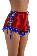 Ruffle Leg Lace Up Siren Shorts - Coquetry Clothing