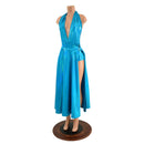 Ruffled Rump Josie Romper & Breakaway Maxi Skirt in Peacock Holographic - Coquetry Clothing