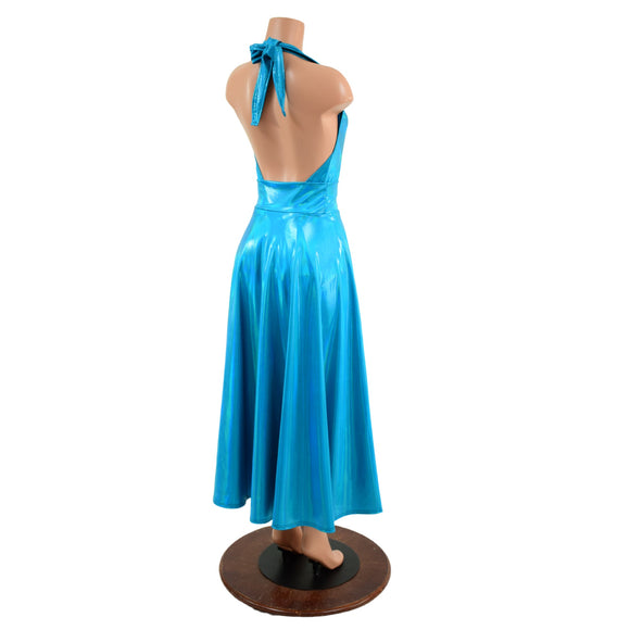 Ruffled Rump Josie Romper & Breakaway Maxi Skirt in Peacock Holographic - Coquetry Clothing