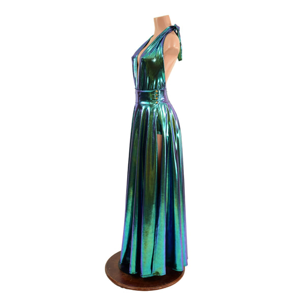 Ruffled Rump Josie Romper & Breakaway Maxi Skirt in Scarab - Coquetry Clothing