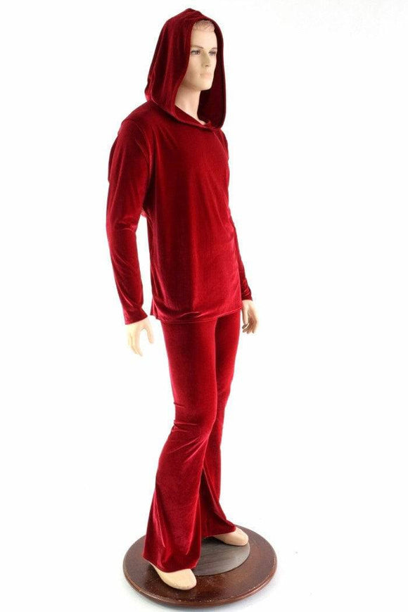"Santa in the Hood" Mens Red Velvet Shirt and Pants Set - Coquetry Clothing