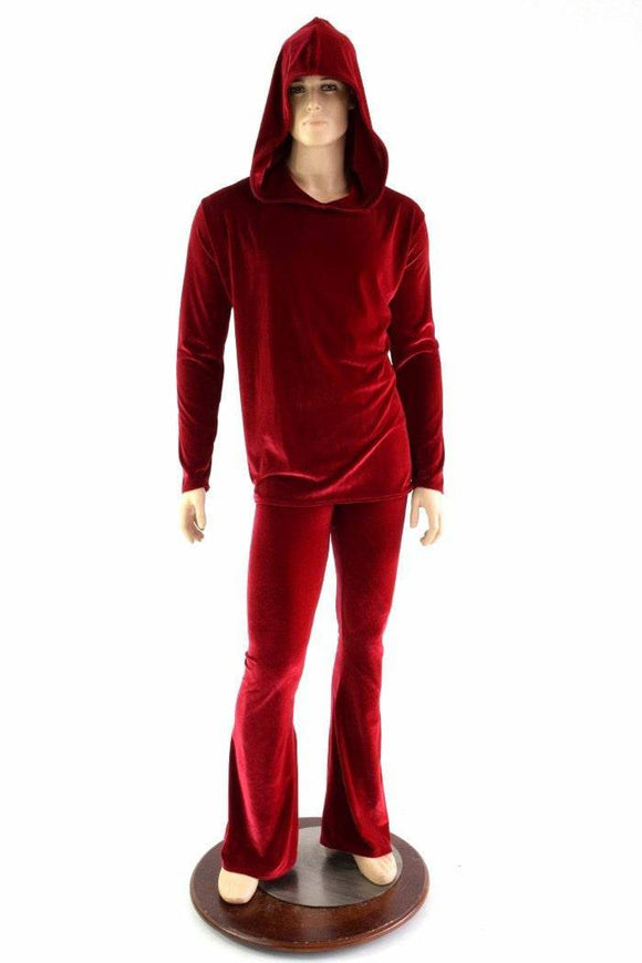 "Santa in the Hood" Mens Red Velvet Shirt and Pants Set - Coquetry Clothing