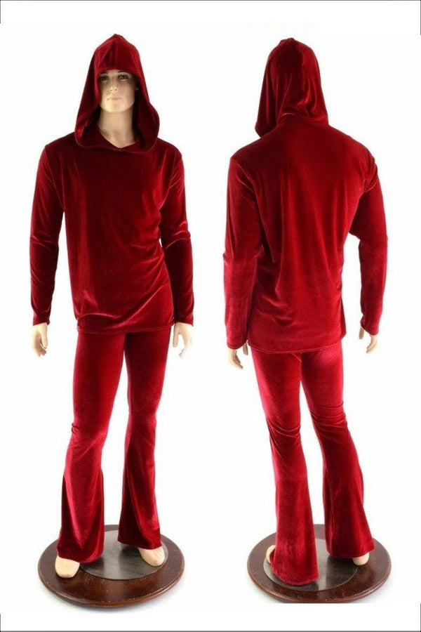 "Santa in the Hood" Mens Red Velvet Shirt and Pants Set - 1