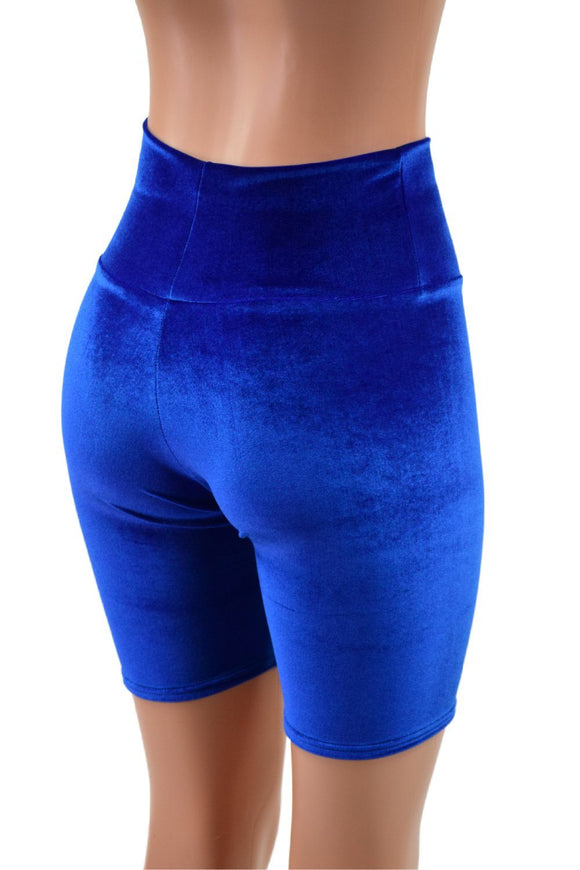 Sapphire Velvet Bike Shorts - Coquetry Clothing
