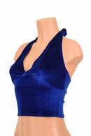 Sapphire Velvet Darted Tie Back "Midi" Halter - Coquetry Clothing