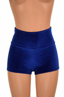 Sapphire Velvet High Waist Shorts - Coquetry Clothing