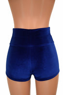 Sapphire Velvet High Waist Shorts - Coquetry Clothing