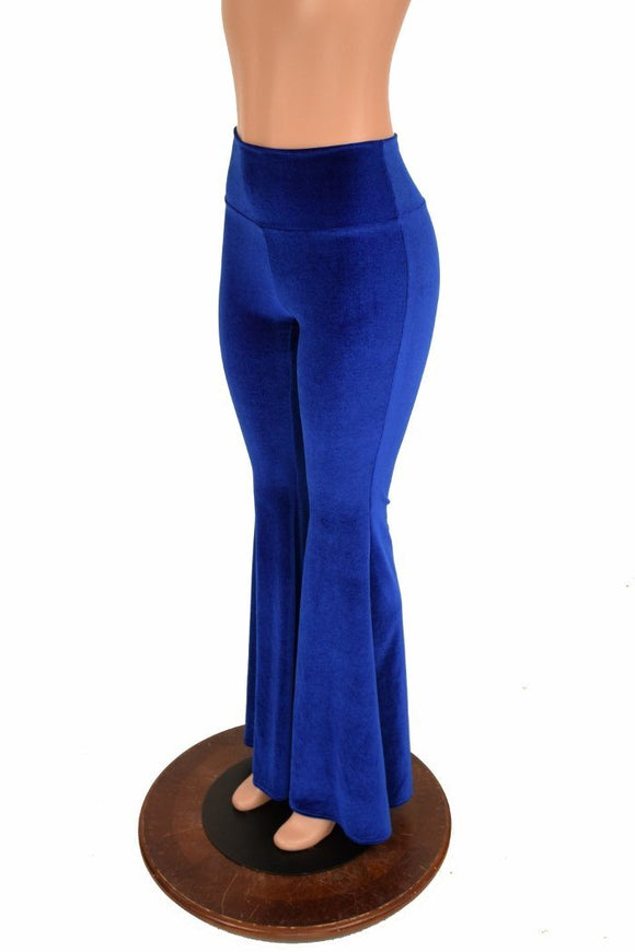 Sapphire Velvet High Waist Solar Flares - Coquetry Clothing