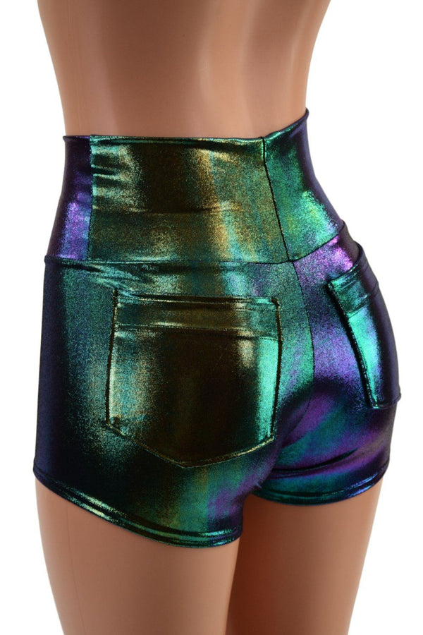 Medium Ready to Ship Scarab High Waist Shorts with Pockets - 5
