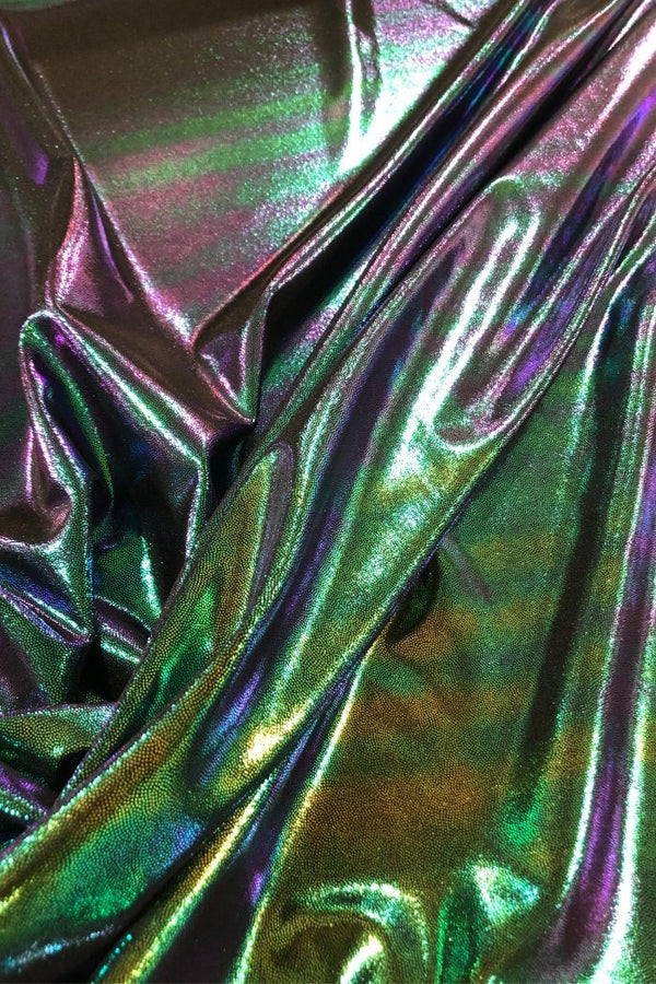 Scarab Holographic Long Slit Gown with Sorceress Sleeves - 8
