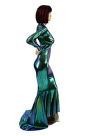 Scarab Holographic Puddle Train Gown - Coquetry Clothing