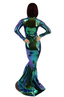 Scarab Holographic Puddle Train Gown - Coquetry Clothing