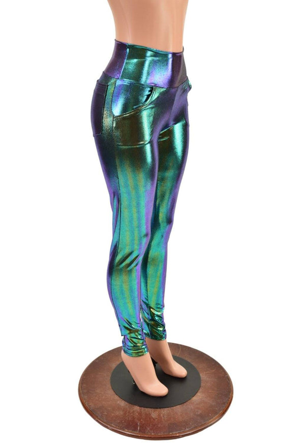 Scarab Metallic Pocket Leggings - Coquetry Clothing