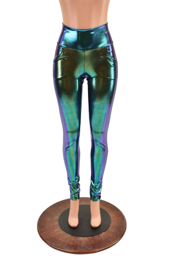 Scarab Metallic Pocket Leggings - Coquetry Clothing