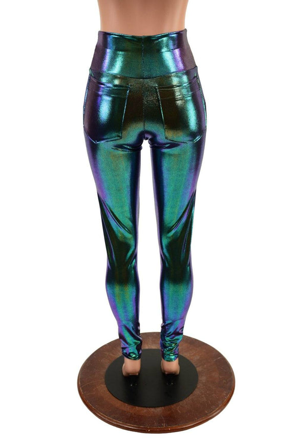 Scarab Metallic Pocket Leggings - Coquetry Clothing
