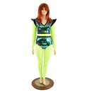 Scarab & Neon Yellow Mesh Catsuit - Coquetry Clothing