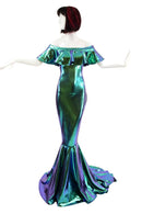 Scarab Off Shoulder Puddle Train Gown - Coquetry Clothing