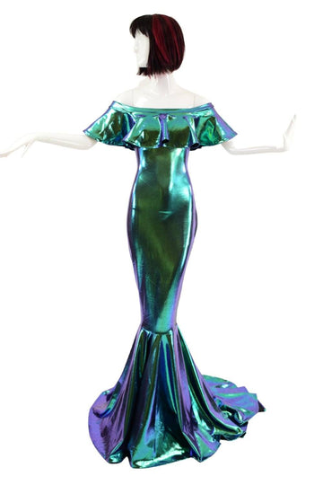 Scarab Off Shoulder Puddle Train Gown - Coquetry Clothing