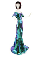 Scarab Off Shoulder Puddle Train Gown - Coquetry Clothing