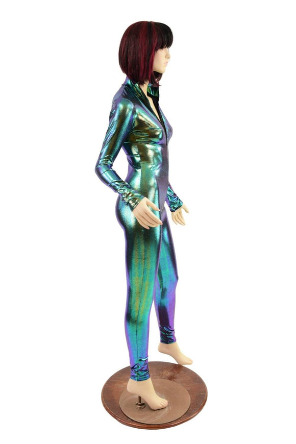 Scarab Zipper Front Turtleneck Catsuit - Coquetry Clothing