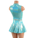 Seafoam Crop Top & Circle Cut Skirt Set - Coquetry Clothing