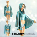 Seafoam Fan Sleeve Crop & Cheekies - Coquetry Clothing