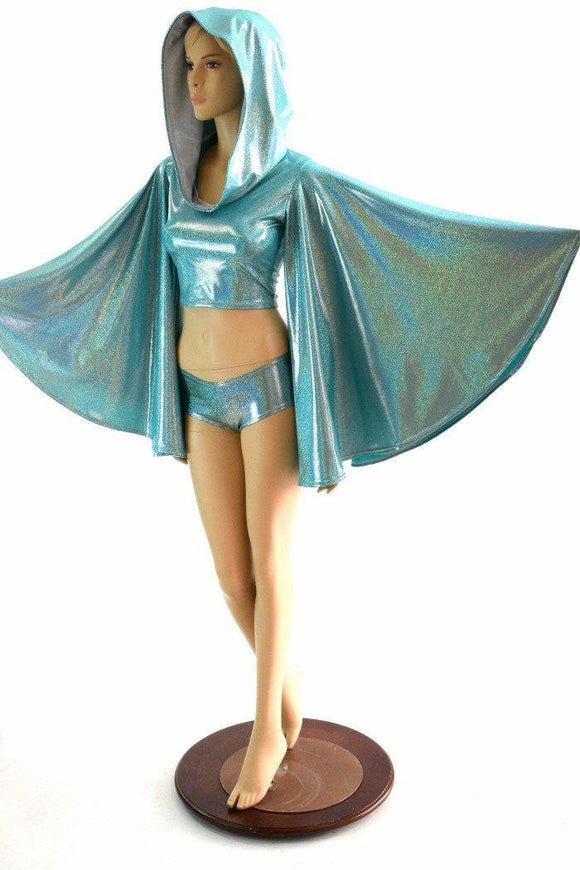 Seafoam Fan Sleeve Crop & Cheekies - Coquetry Clothing