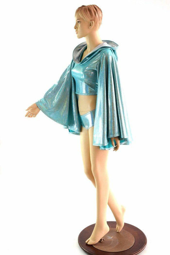Seafoam Fan Sleeve Crop & Cheekies - Coquetry Clothing