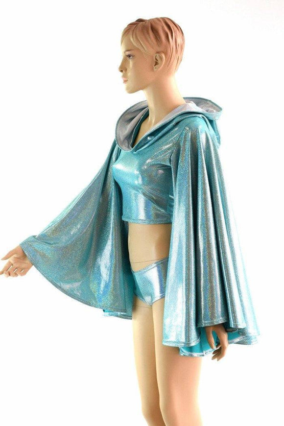 Seafoam Fan Sleeve Crop & Cheekies - Coquetry Clothing